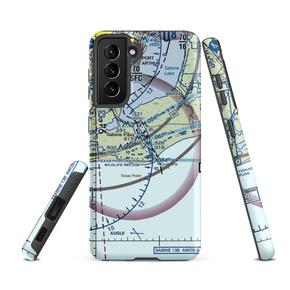 Texas Menhaden Strip (XS76) VFR Sectional Samsung Phone Case Samsung Galaxy S21 FE model shown