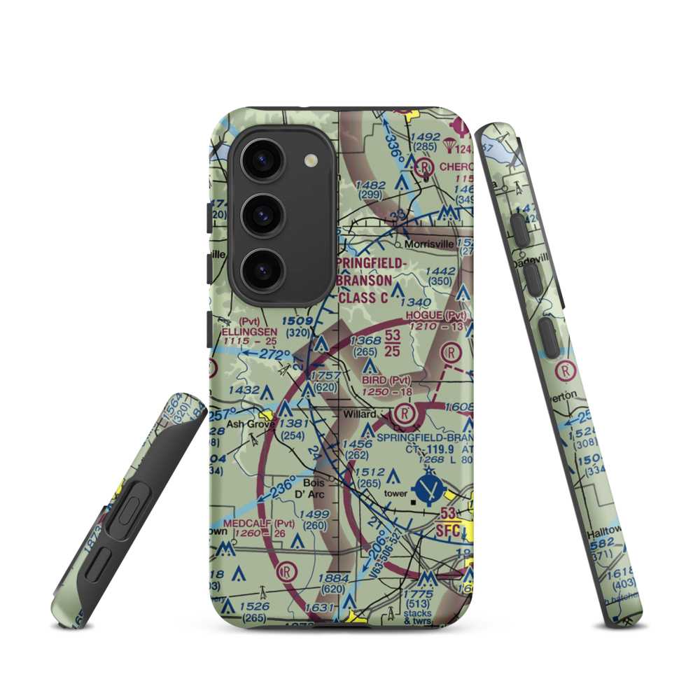 Textor Airport (41MO) VFR Sectional Samsung Phone Case Samsung Galaxy S23 model shown