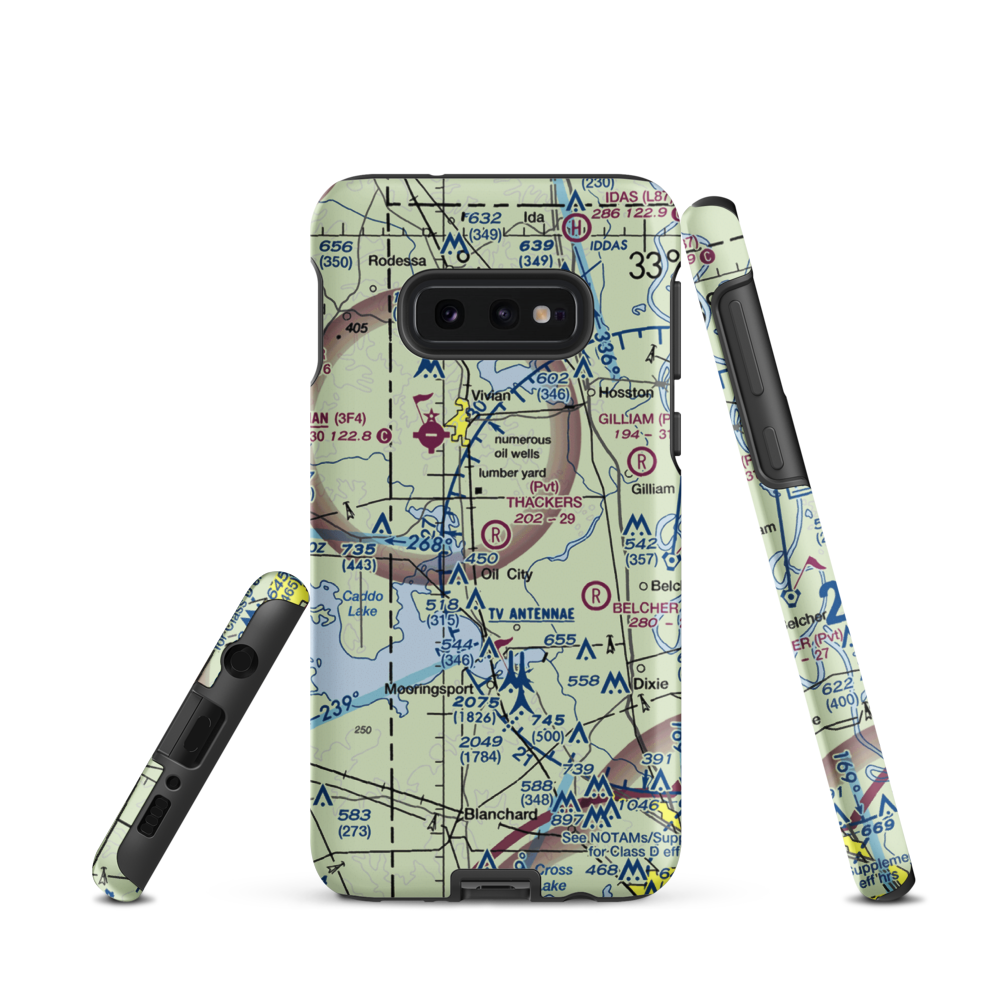 Thackers Airport (5F8) VFR Sectional Samsung Phone Case Samsung Galaxy S10e model shown