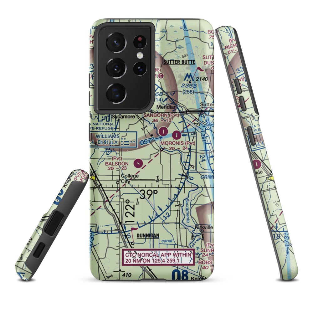 Thayer Aviation Airport (53CN) VFR Sectional Samsung Phone Case Samsung Galaxy S21 Ultra model shown