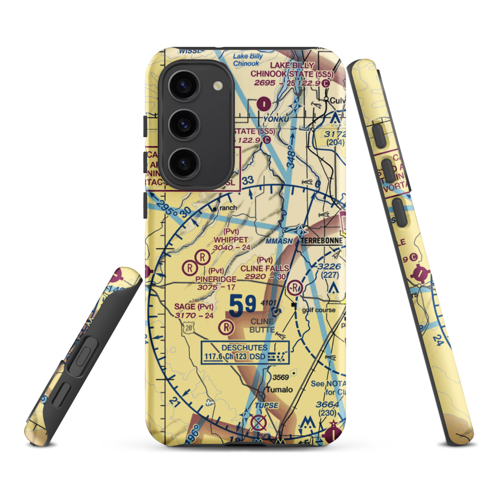 The Citadel Airport (61OR) VFR Sectional Samsung Phone Case Samsung Galaxy S23 Plus model shown