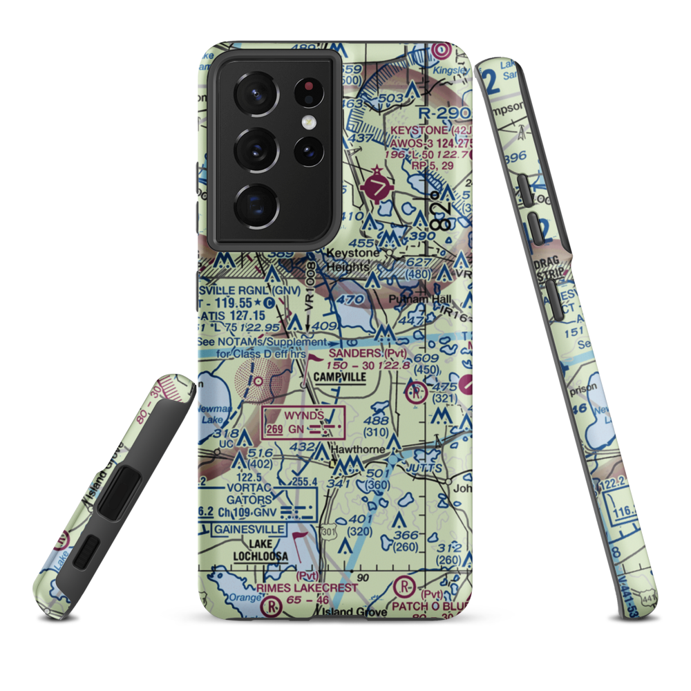 The Flying Horseman Airport (8FD2) VFR Sectional Samsung Phone Case Samsung Galaxy S21 Ultra model shown