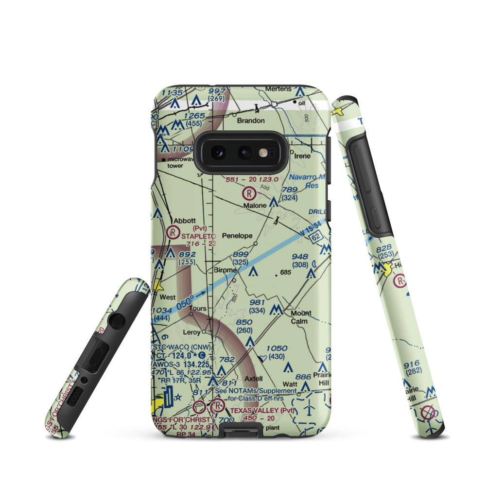 The Landing Airport (9XS1) VFR Sectional Samsung Phone Case Samsung Galaxy S10e model shown