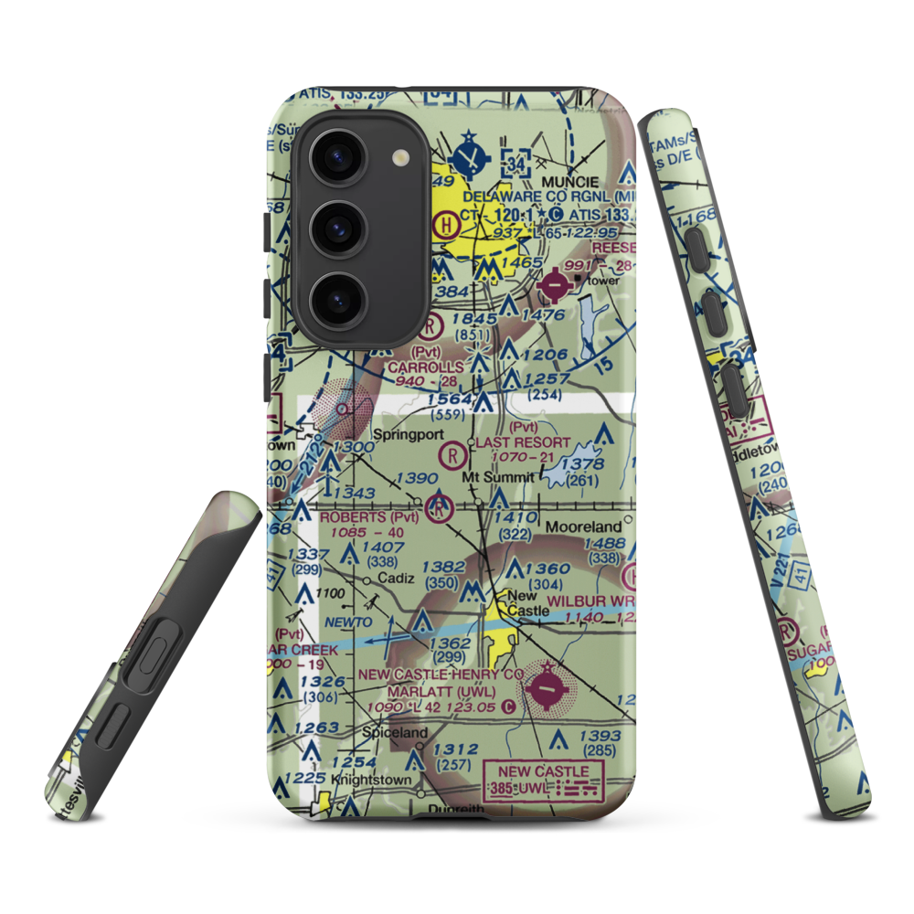 The Last Resort Airport (7IN9) VFR Sectional Samsung Phone Case Samsung Galaxy S23 Plus model shown
