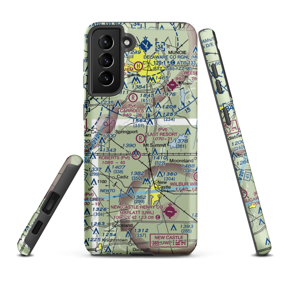 The Last Resort Airport (7IN9) VFR Sectional Samsung Phone Case Samsung Galaxy S21 FE model shown