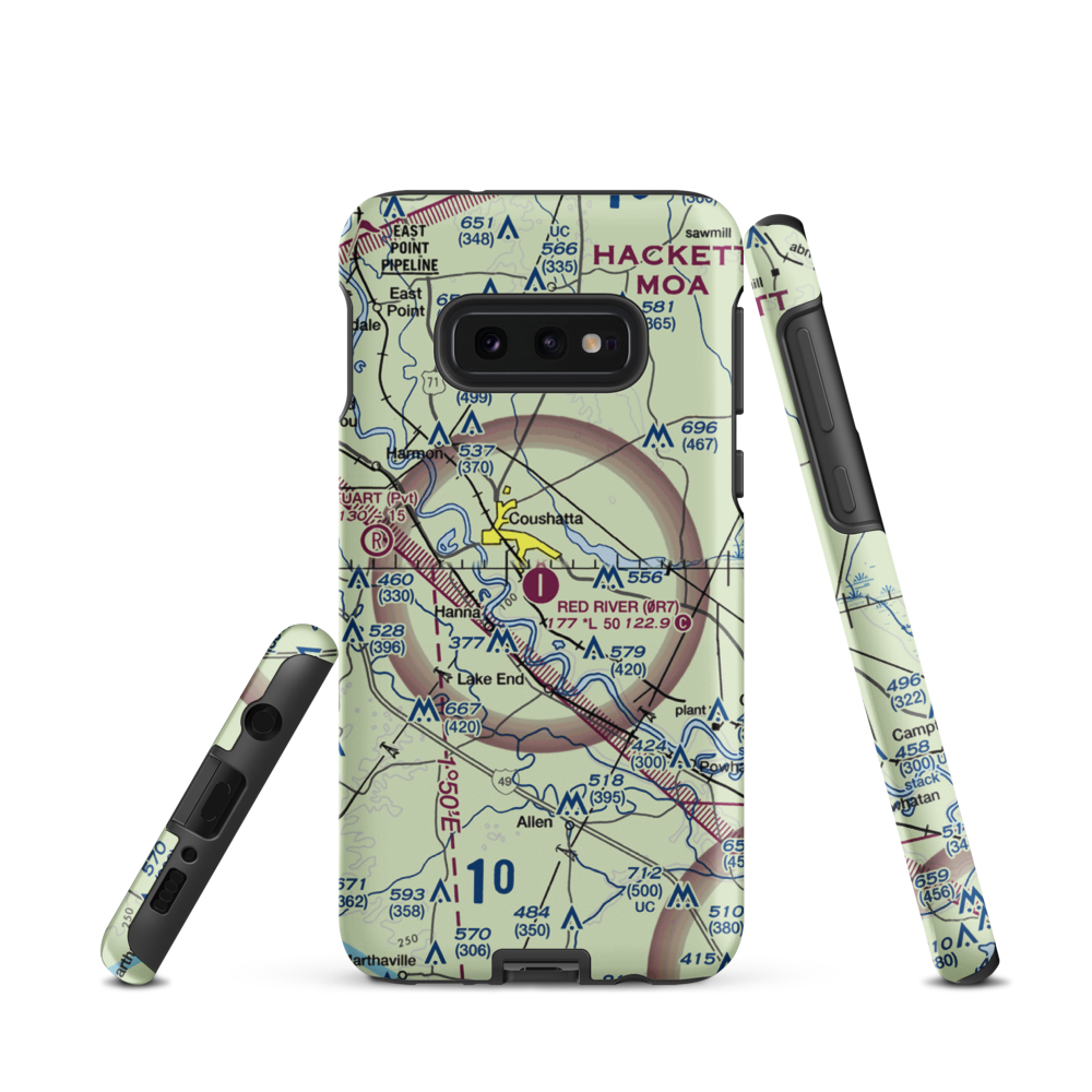 The Red River Airport (0R7) VFR Sectional Samsung Phone Case Samsung Galaxy S10 Plus model shown
