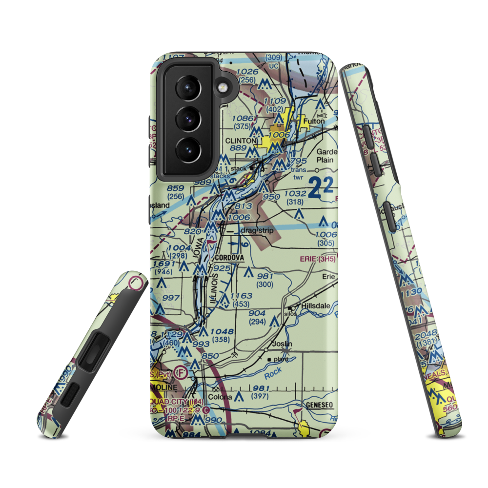 The Sandbox Airport (32LL) VFR Sectional Samsung Phone Case Samsung Galaxy S21 FE model shown