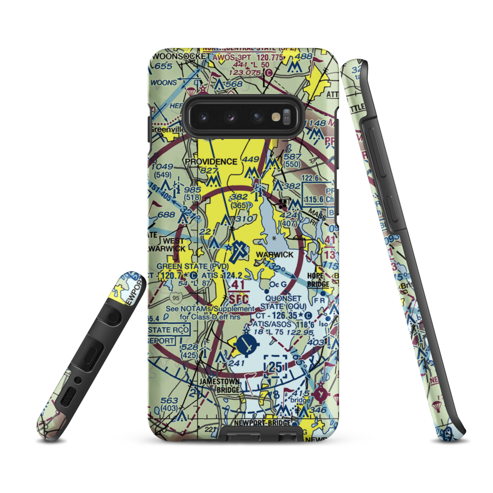 Theodore Francis Green State Airport (PVD) VFR Sectional Samsung Phone Case Samsung Galaxy S10 Plus model shown
