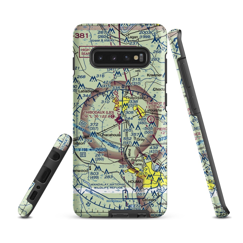 Thibodaux Municipal Airport (L83) VFR Sectional Samsung Phone Case Samsung Galaxy S10 Plus model shown