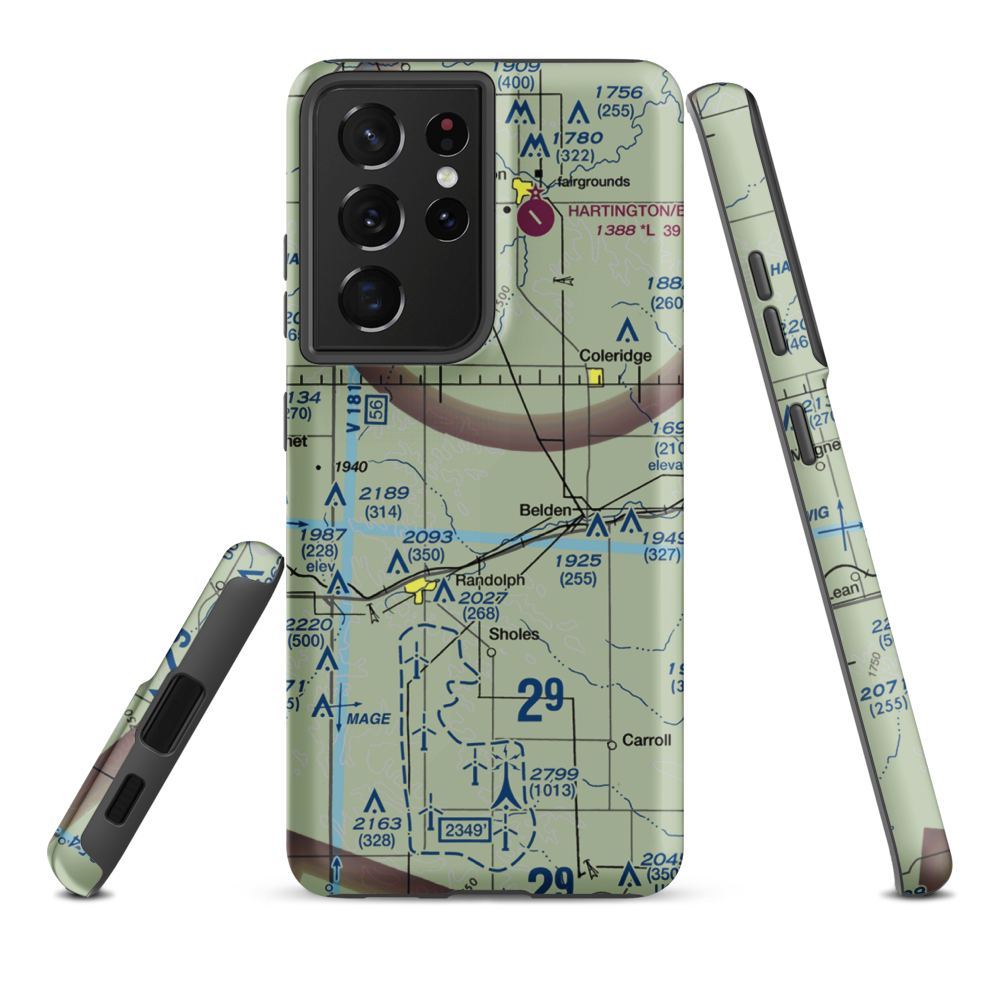 Thies Airport (28NE) VFR Sectional Samsung Phone Case Samsung Galaxy S21 Ultra model shown