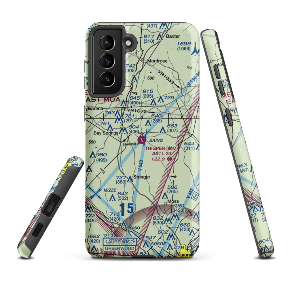 Thigpen Field (00M) VFR Sectional Samsung Phone Case Samsung Galaxy S21 FE model shown