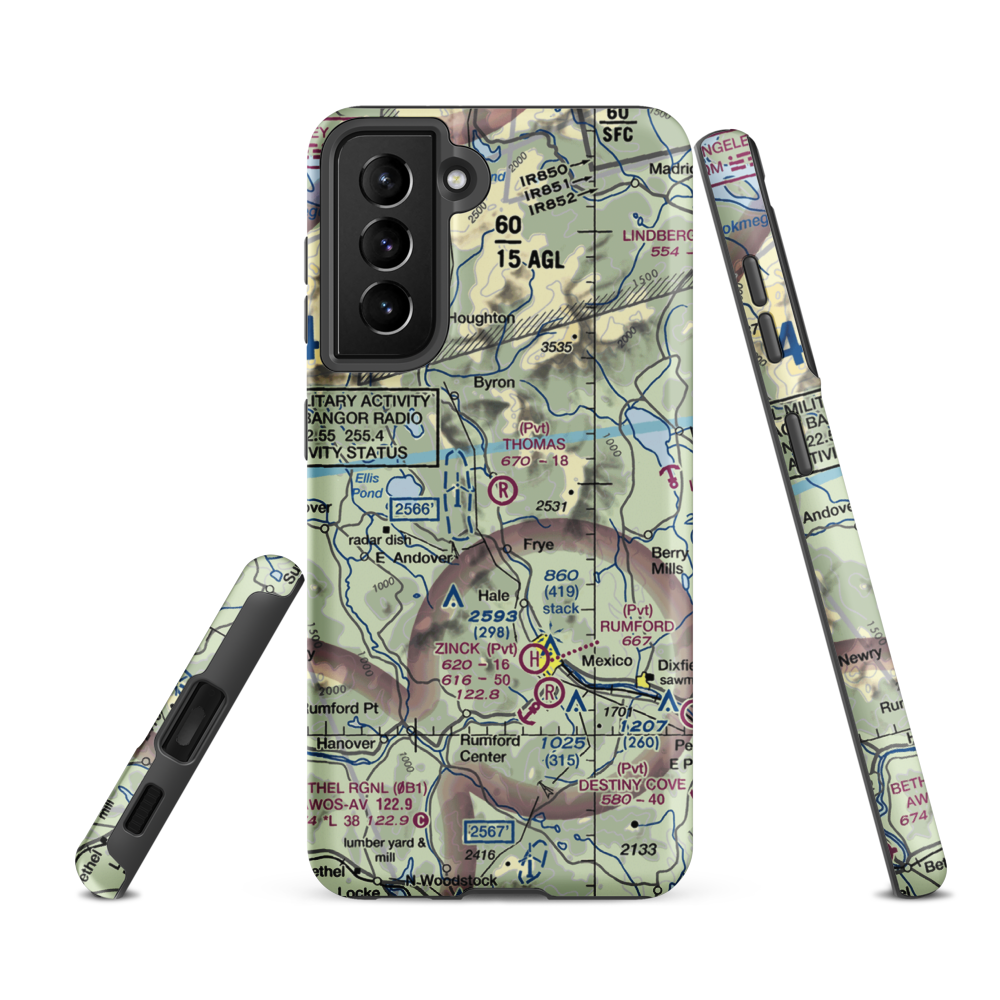 Thomas Airport (ME17) VFR Sectional Samsung Phone Case Samsung Galaxy S21 FE model shown