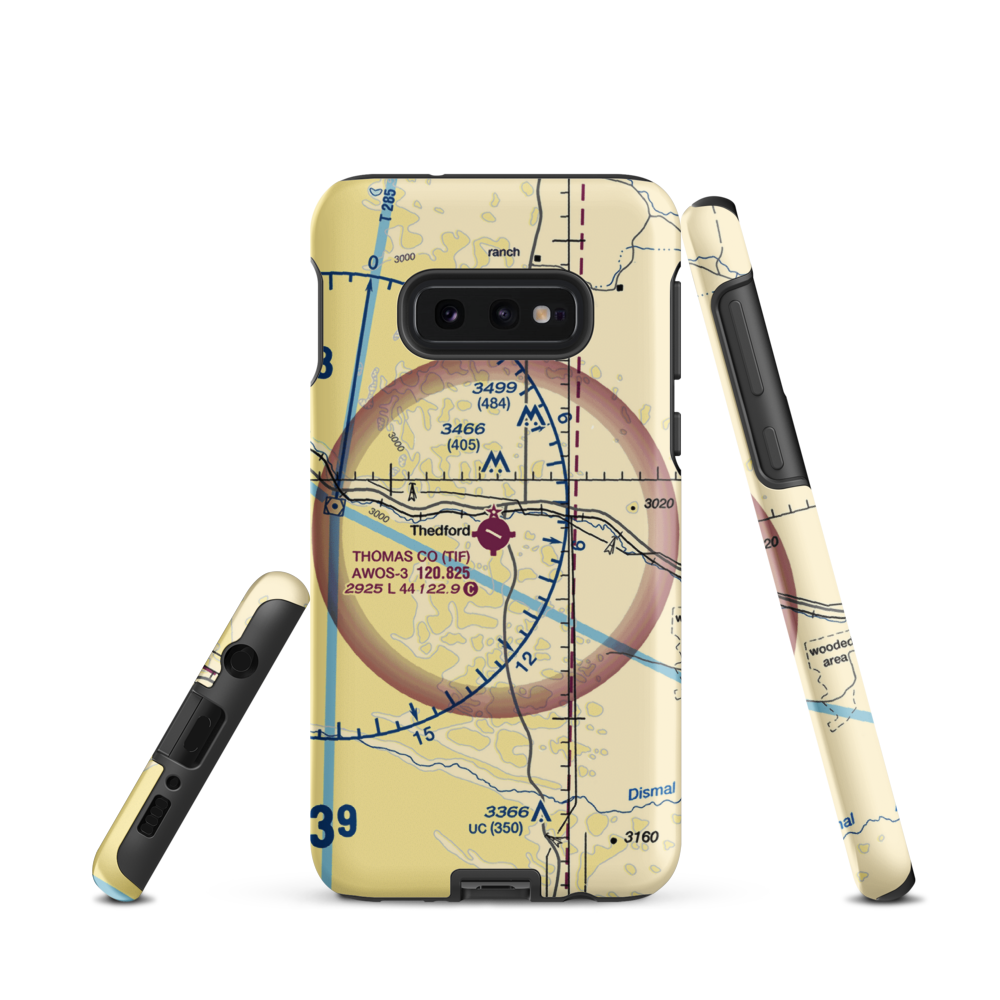 Thomas County Airport (TIF) VFR Sectional Samsung Phone Case Samsung Galaxy S10e model shown