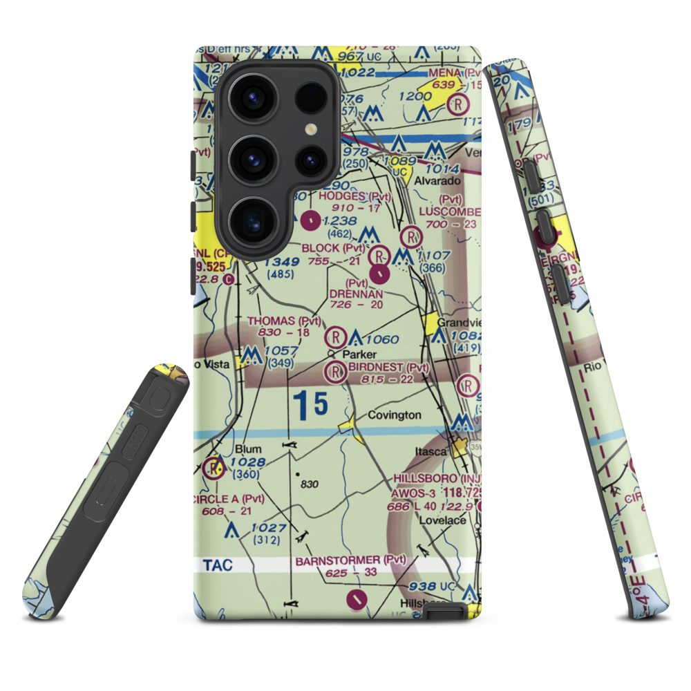 Thomas Flying Field (TX74) VFR Sectional Samsung Phone Case Samsung Galaxy S23 Ultra model shown