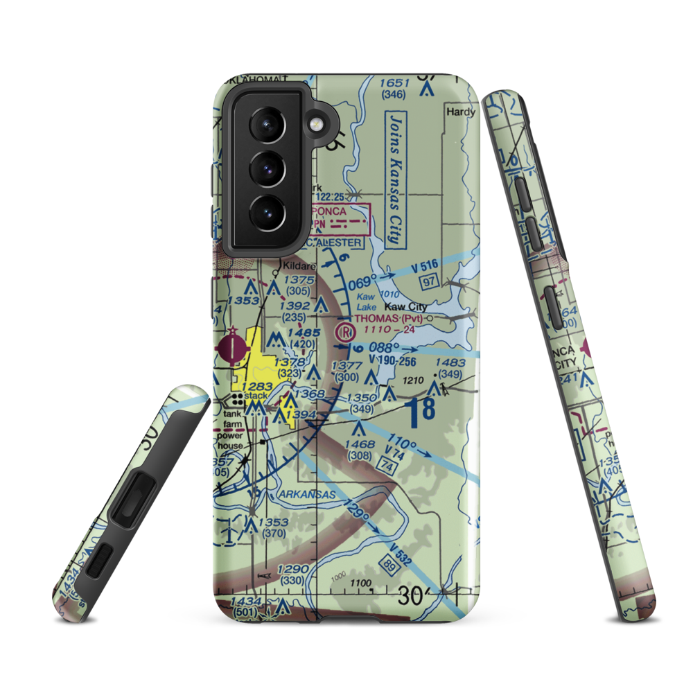 Thomas Landing Airport (27OK) VFR Sectional Samsung Phone Case Samsung Galaxy S21 FE model shown