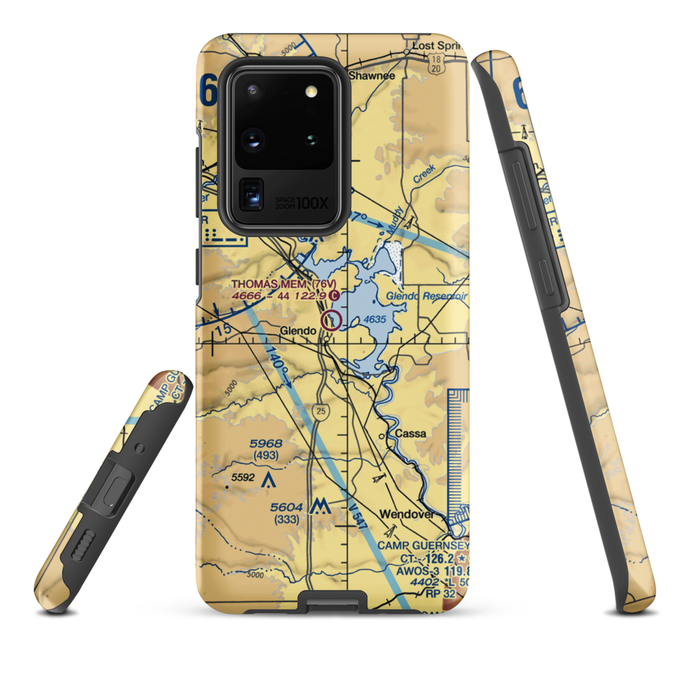 Thomas Memorial Airport (76V) VFR Sectional Samsung Phone Case Samsung Galaxy S20 Ultra model shown