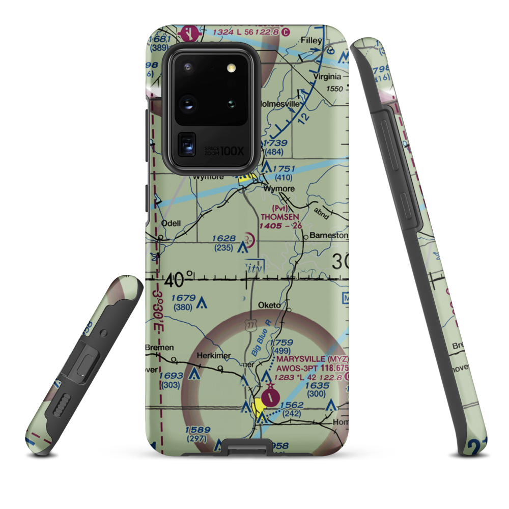 Thomsen Airport (NE92) VFR Sectional Samsung Phone Case Samsung Galaxy S20 Ultra model shown
