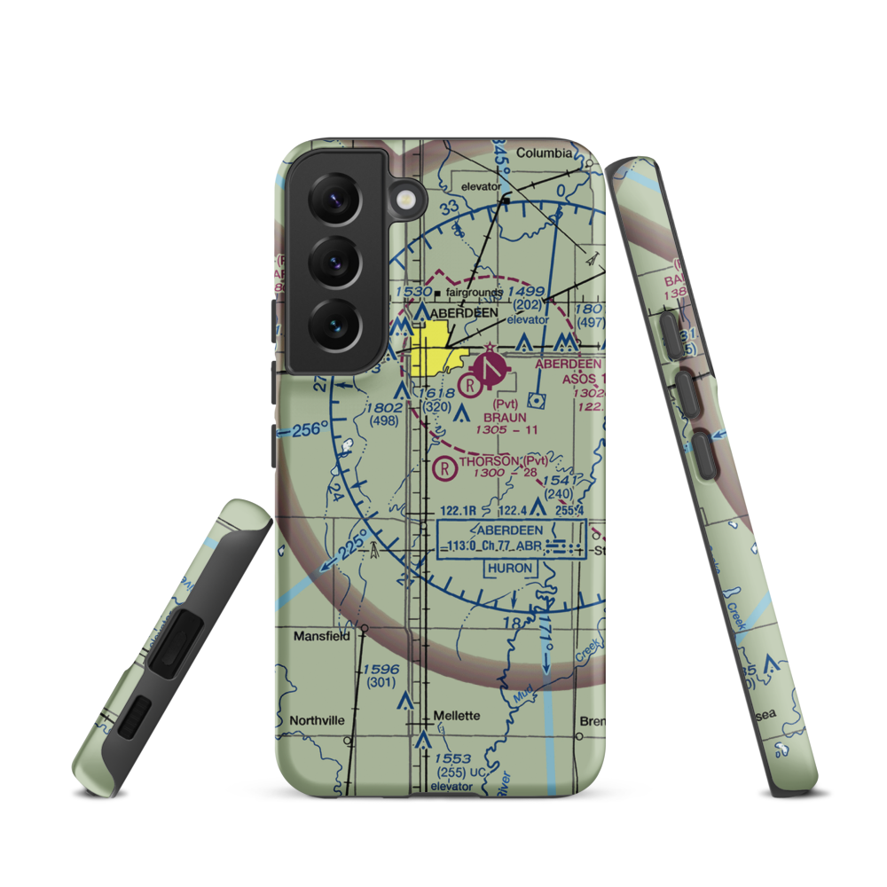 Thorson Airfield (SD05) VFR Sectional Samsung Phone Case Samsung Galaxy S22 model shown