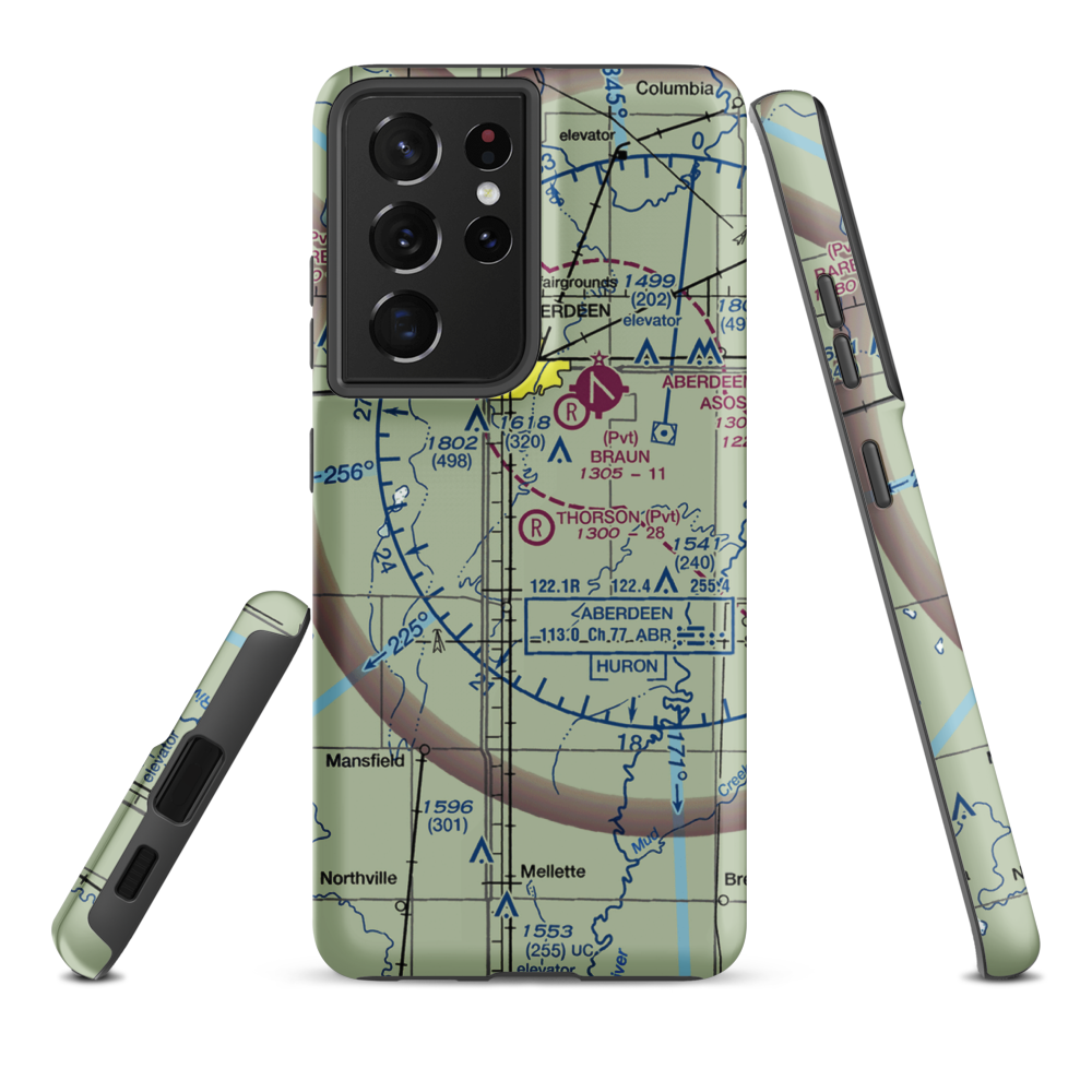 Thorson Airfield (SD05) VFR Sectional Samsung Phone Case Samsung Galaxy S21 Ultra model shown