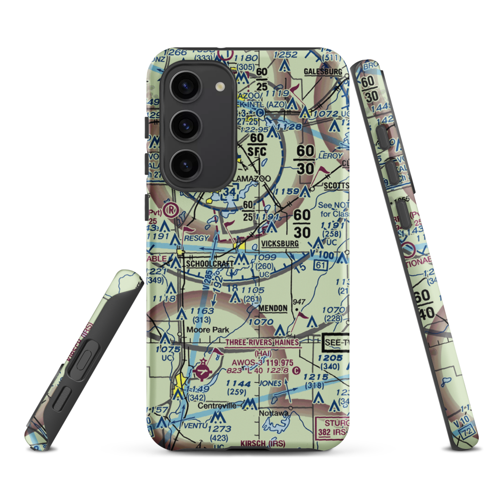 Thrall Lake Airport (7MI3) VFR Sectional Samsung Phone Case Samsung Galaxy S23 Plus model shown