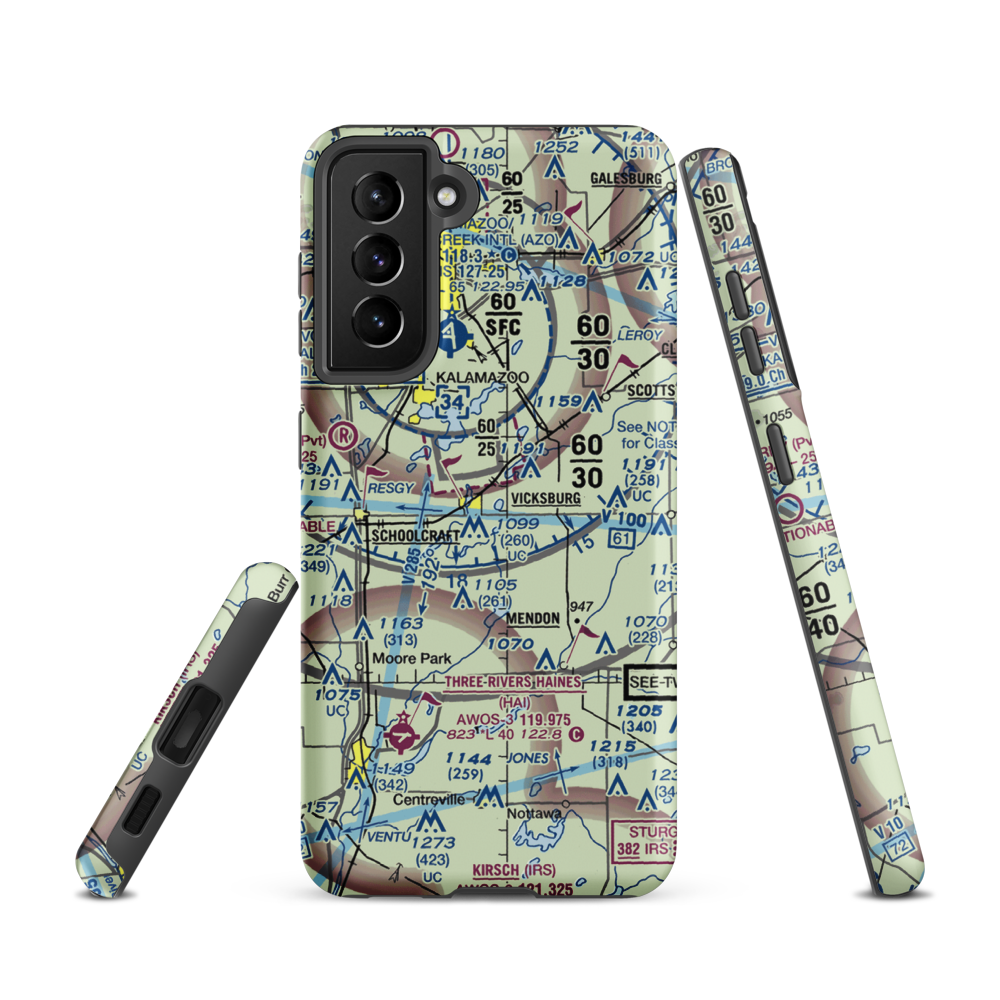Thrall Lake Airport (7MI3) VFR Sectional Samsung Phone Case Samsung Galaxy S21 model shown