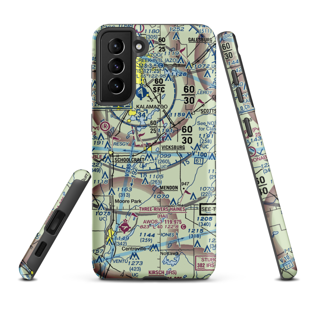 Thrall Lake Airport (7MI3) VFR Sectional Samsung Phone Case Samsung Galaxy S21 FE model shown