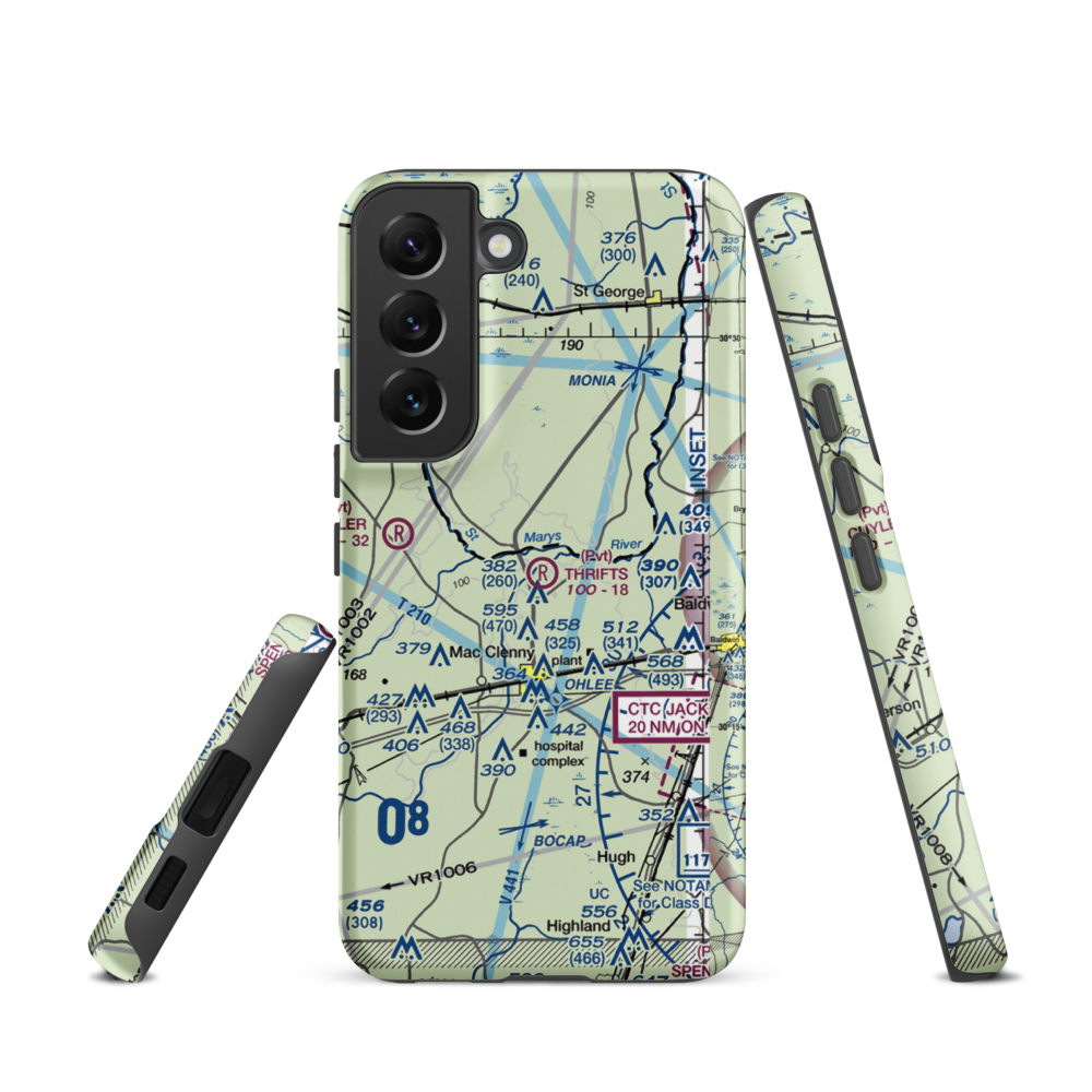 Thrifts Airport (FL11) VFR Sectional Samsung Phone Case Samsung Galaxy S22 model shown