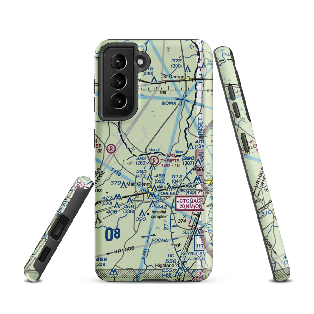 Thrifts Airport (FL11) VFR Sectional Samsung Phone Case Samsung Galaxy S21 model shown