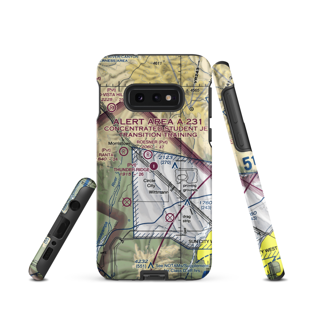 Thunder Ridge Airpark (AZ28) VFR Sectional Samsung Phone Case Samsung Galaxy S10 Plus model shown