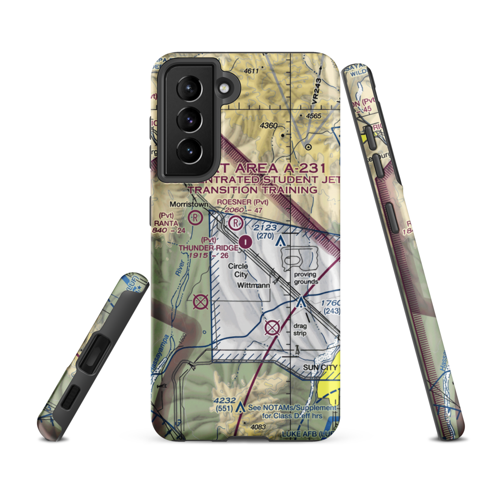 Thunder Ridge Airpark (AZ28) VFR Sectional Samsung Phone Case Samsung Galaxy S21 Ultra model shown