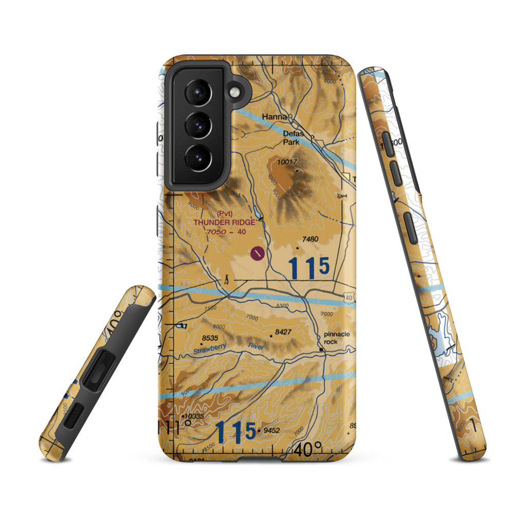Thunder Ridge Airpark (UT83) VFR Sectional Samsung Phone Case Samsung Galaxy S21 FE model shown