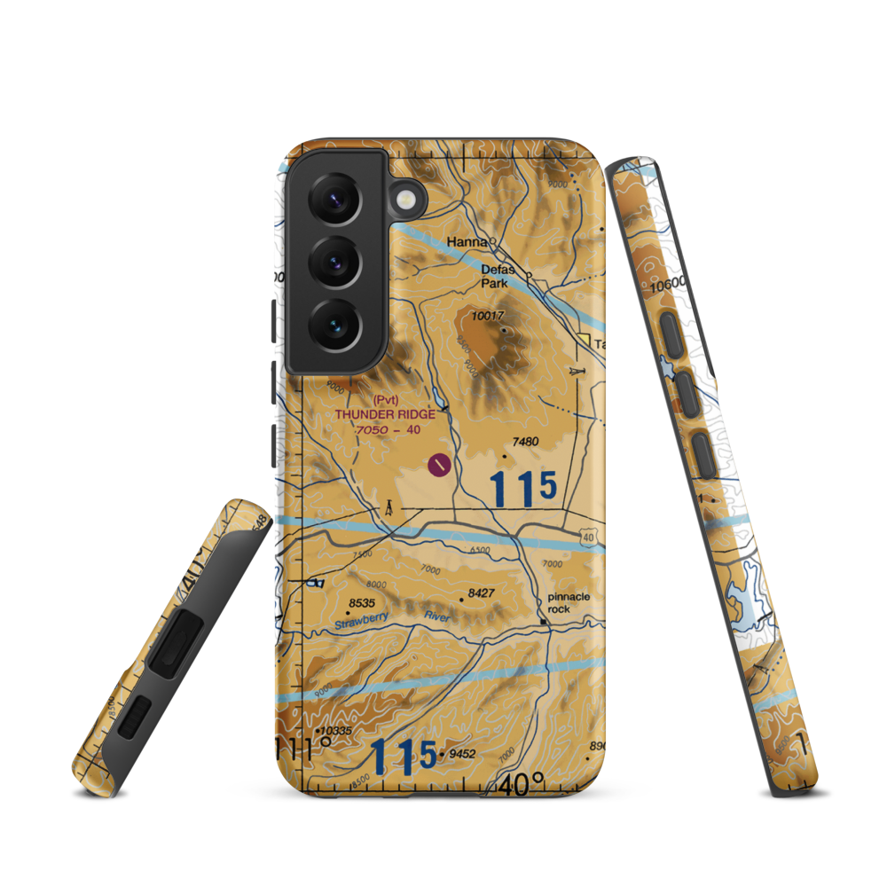 Thunder Ridge Airpark (UT83) VFR Sectional Samsung Phone Case Samsung Galaxy S22 model shown