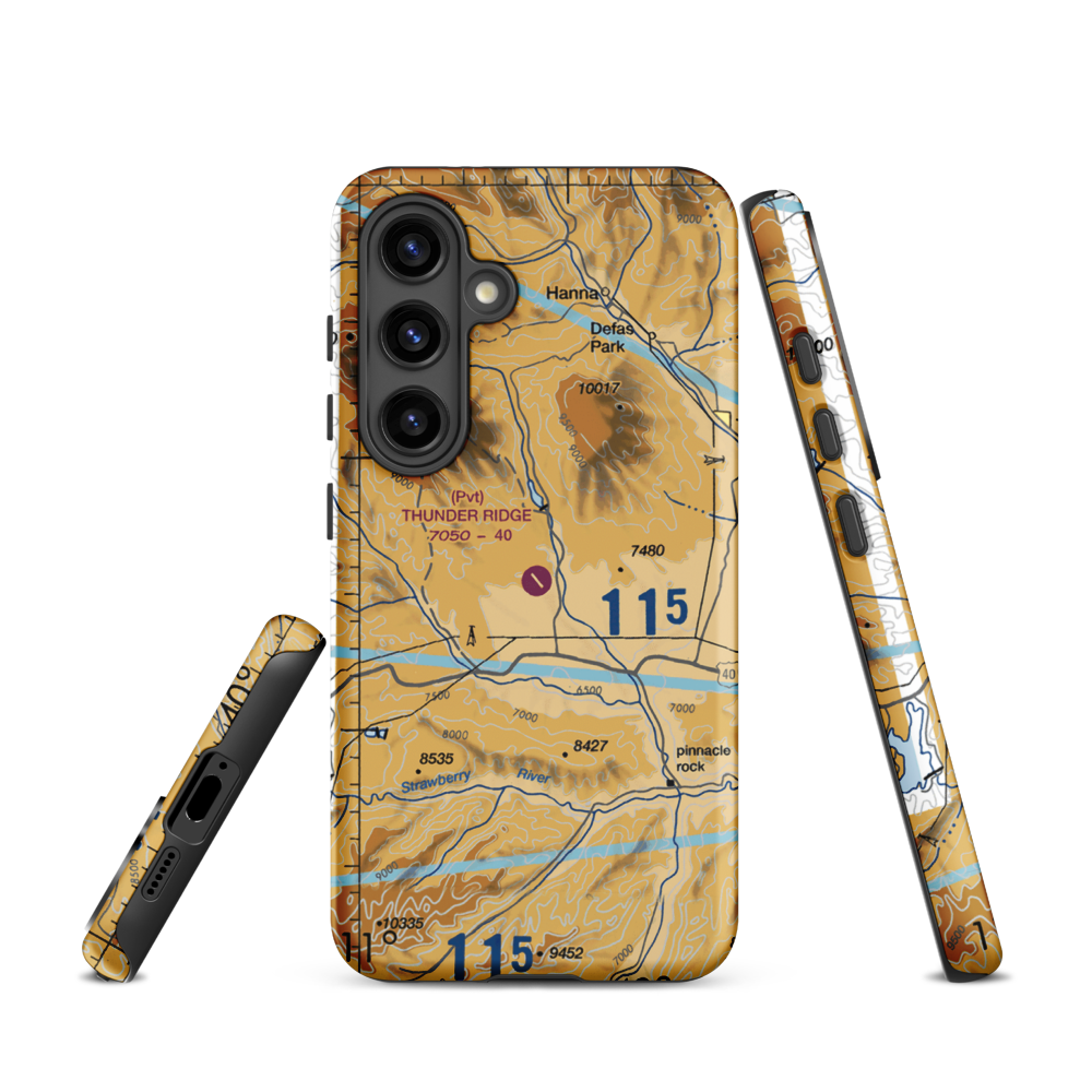 Thunder Ridge Airpark (UT83) VFR Sectional Samsung Phone Case Samsung Galaxy S24 model shown