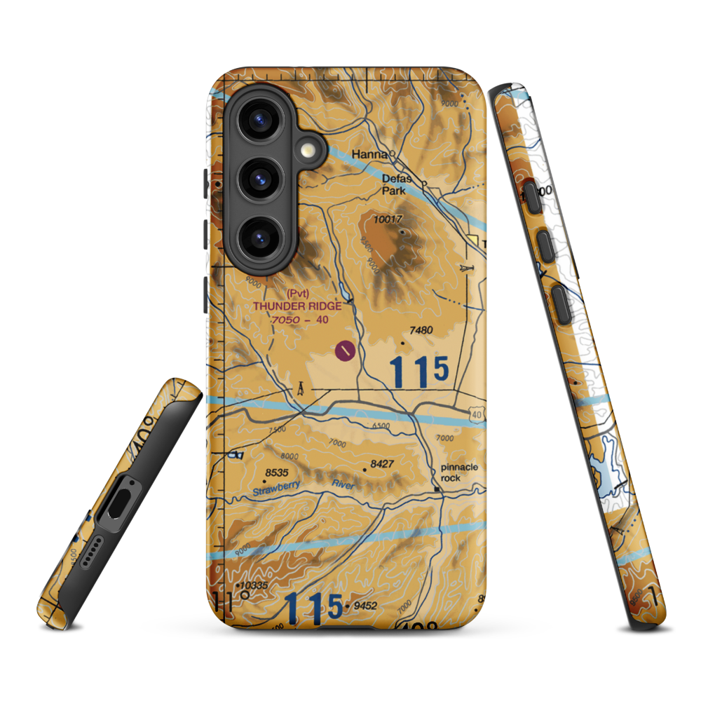 Thunder Ridge Airpark (UT83) VFR Sectional Samsung Phone Case Samsung Galaxy S24 Plus model shown