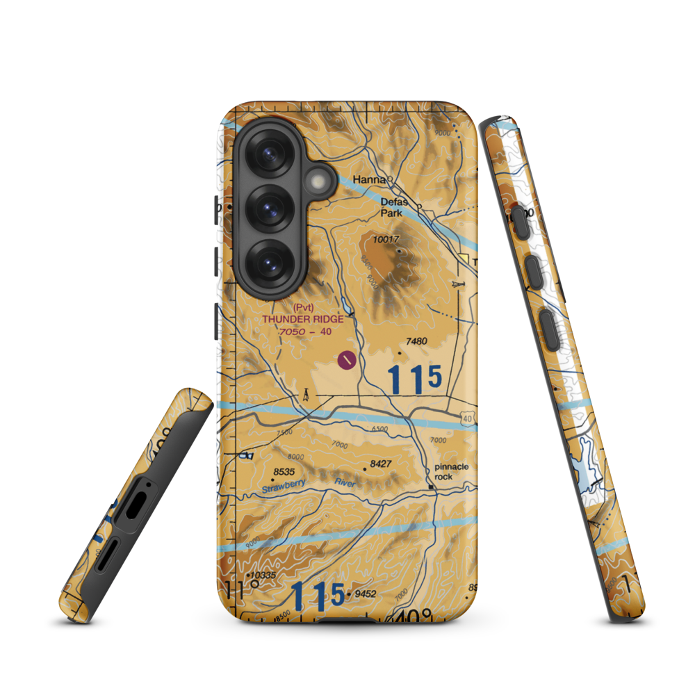 Thunder Ridge Airpark (UT83) VFR Sectional Samsung Phone Case Samsung Galaxy S25 model shown