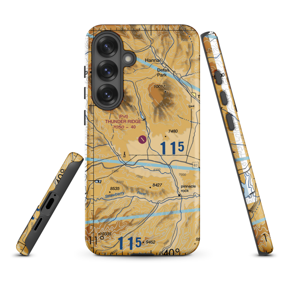 Thunder Ridge Airpark (UT83) VFR Sectional Samsung Phone Case Samsung Galaxy S25 Plus model shown