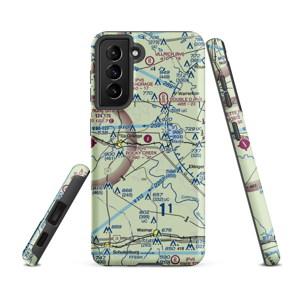 Thunderbird Southwest Airport (88TE) VFR Sectional Samsung Phone Case Samsung Galaxy S21 FE model shown