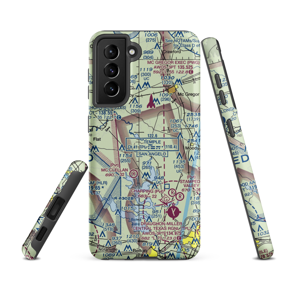 Tick Hill Airfield (XA47) VFR Sectional Samsung Phone Case Samsung Galaxy S21 FE model shown
