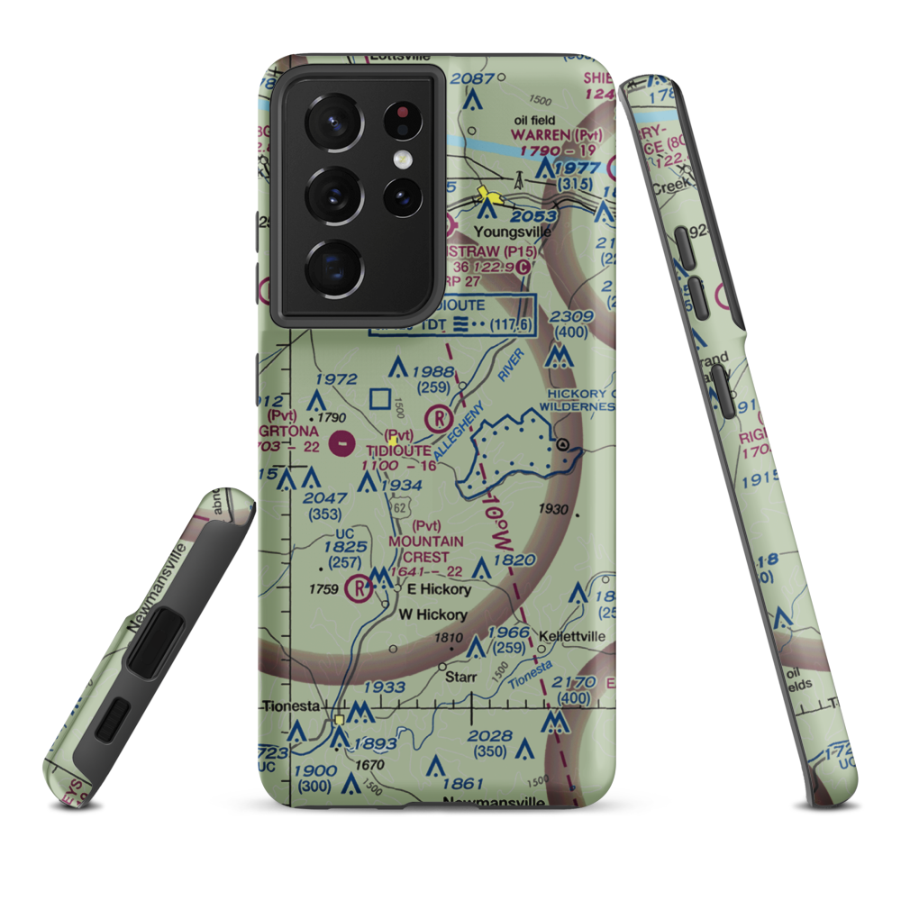 Tidioute Airport (PS61) VFR Sectional Samsung Phone Case Samsung Galaxy S21 Ultra model shown