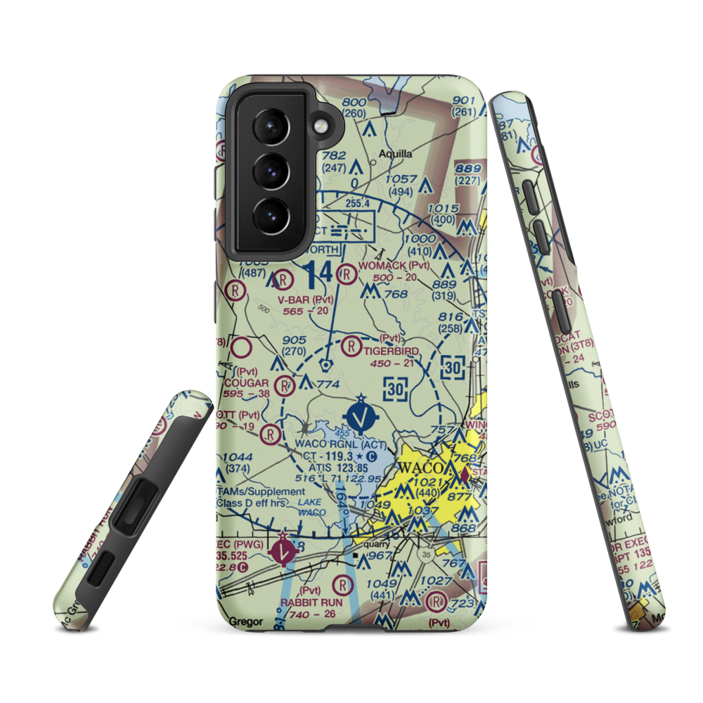 Tigerbird Field (2TS3) VFR Sectional Samsung Phone Case Samsung Galaxy S21 FE model shown
