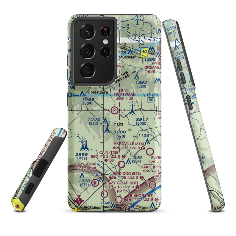 Tightwaad Air Ranch Airport (XA16) VFR Sectional Samsung Phone Case Samsung Galaxy S21 Ultra model shown