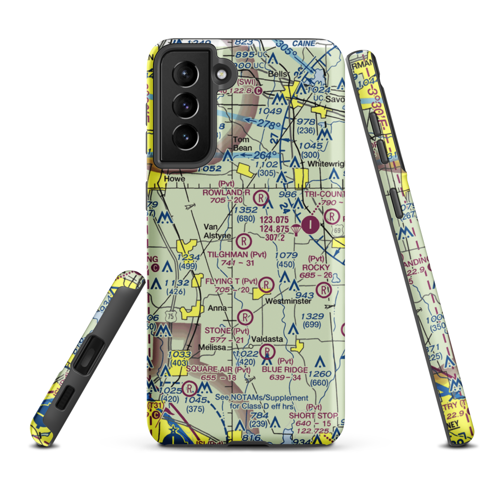 Tilghman Airport (97XS) VFR Sectional Samsung Phone Case Samsung Galaxy S21 Plus model shown