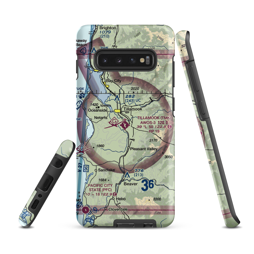 Tillamook Airport (TMK) VFR Sectional Samsung Phone Case Samsung Galaxy S10 Plus model shown