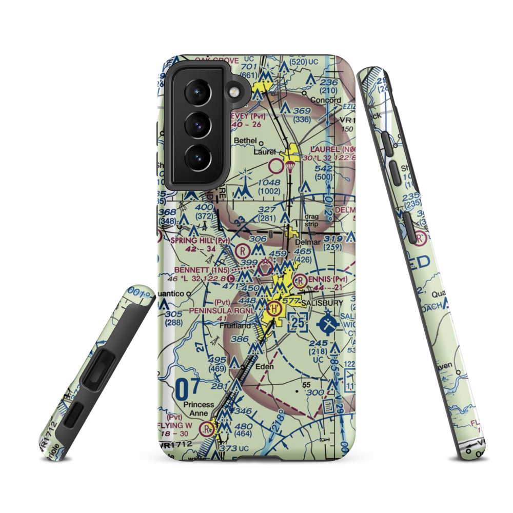 Tim's Airport (11MD) VFR Sectional Samsung Phone Case Samsung Galaxy S21 FE model shown