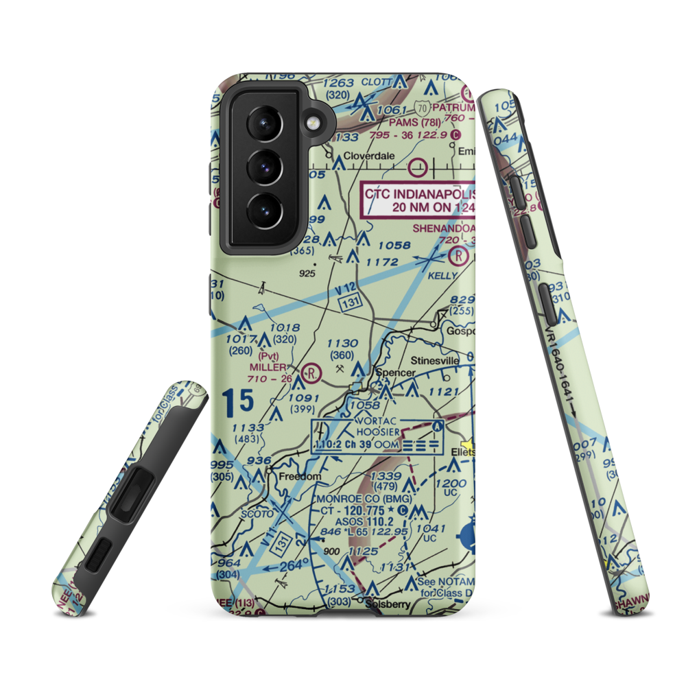 Timber Trails Airport (II25) VFR Sectional Samsung Phone Case Samsung Galaxy S21 FE model shown