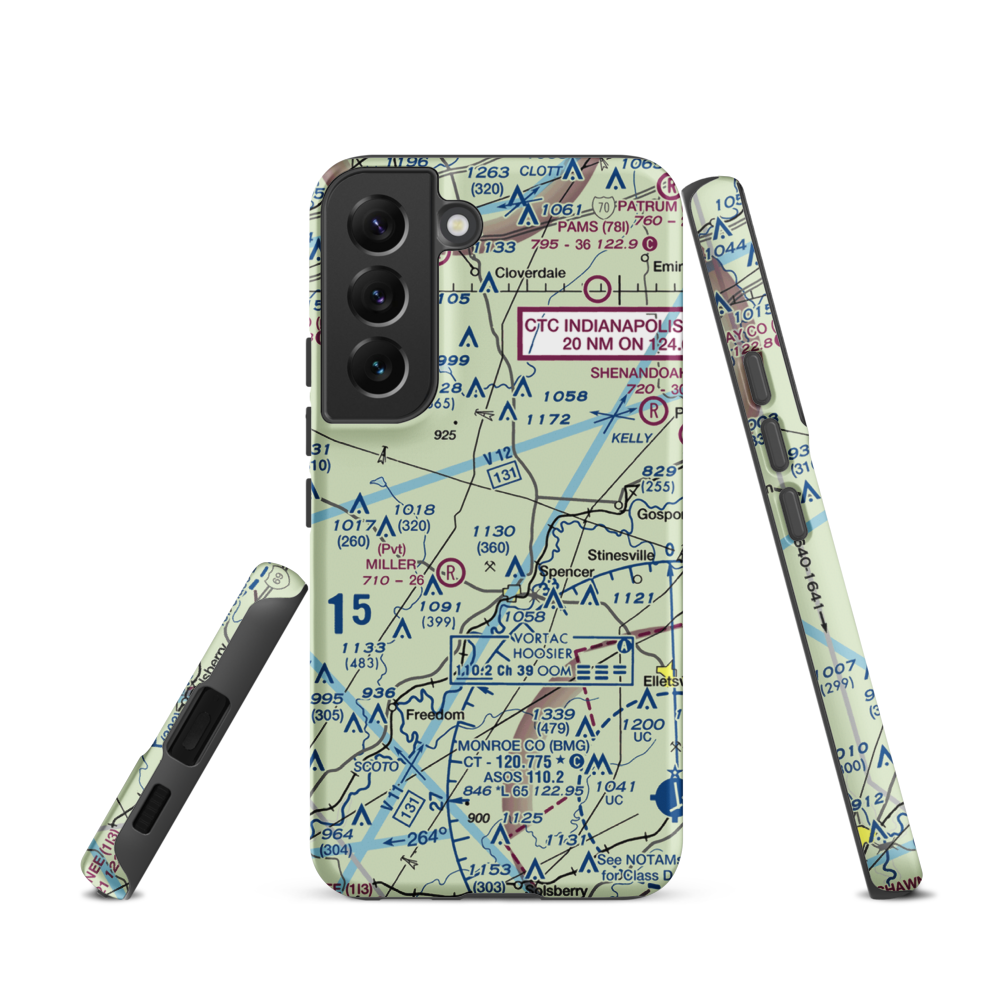 Timber Trails Airport (II25) VFR Sectional Samsung Phone Case Samsung Galaxy S22 model shown
