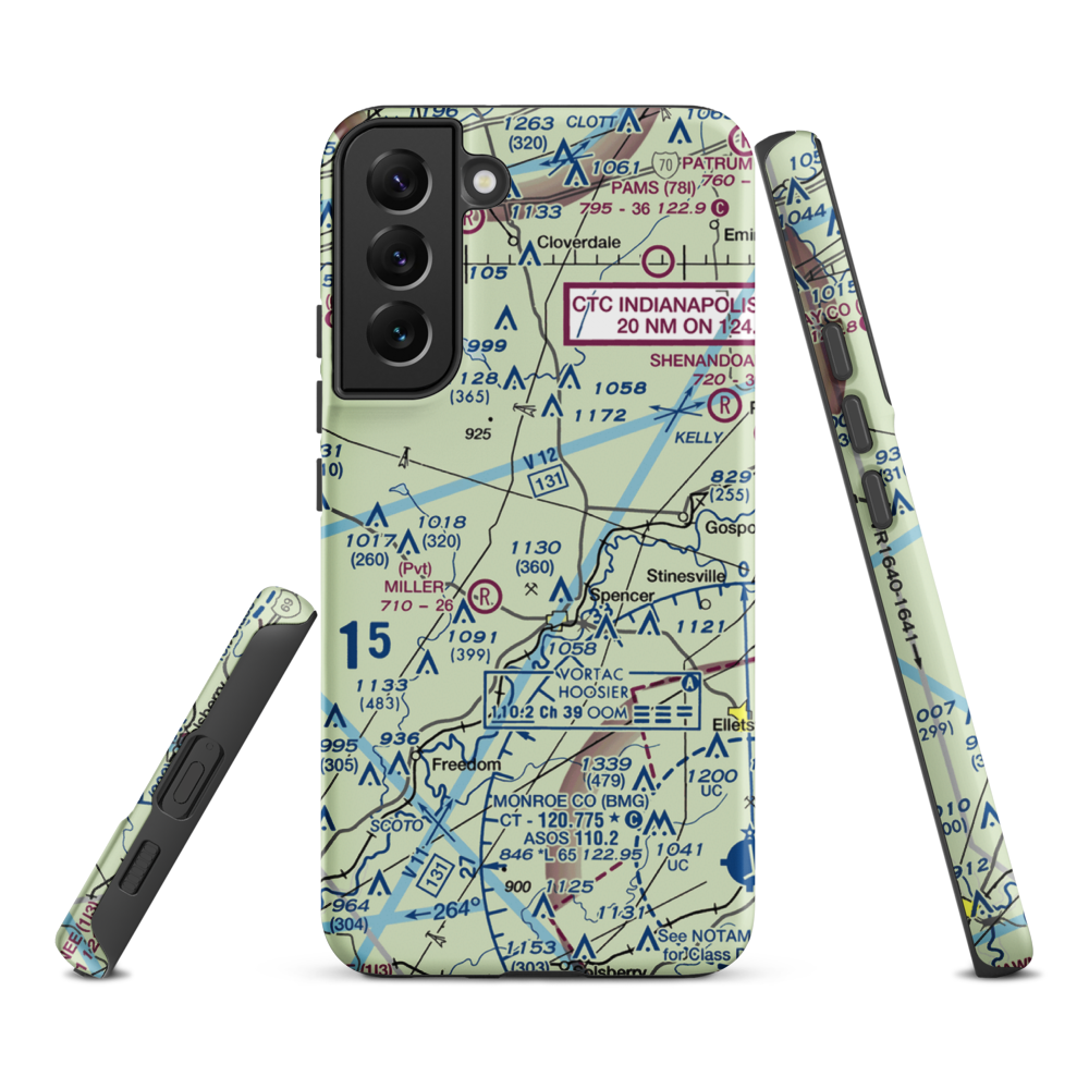 Timber Trails Airport (II25) VFR Sectional Samsung Phone Case Samsung Galaxy S22 Plus model shown
