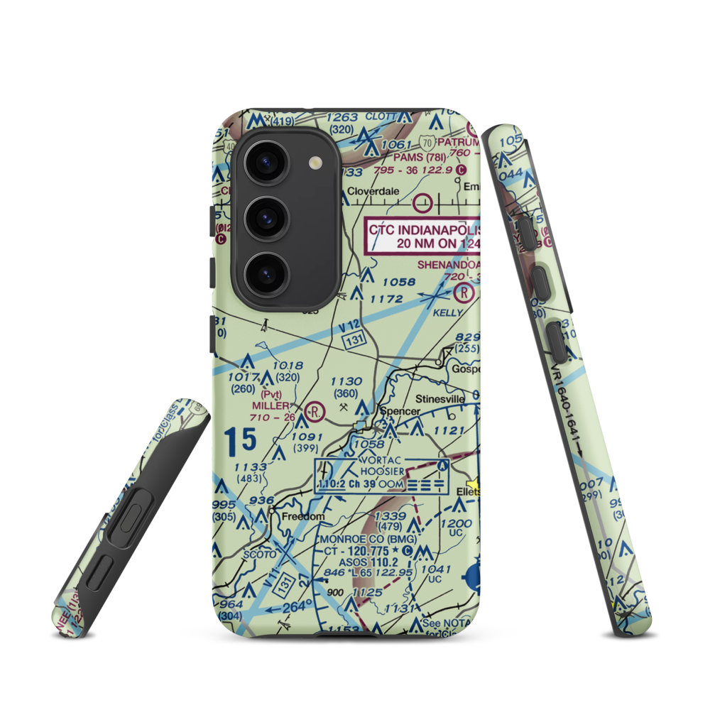 Timber Trails Airport (II25) VFR Sectional Samsung Phone Case Samsung Galaxy S23 model shown