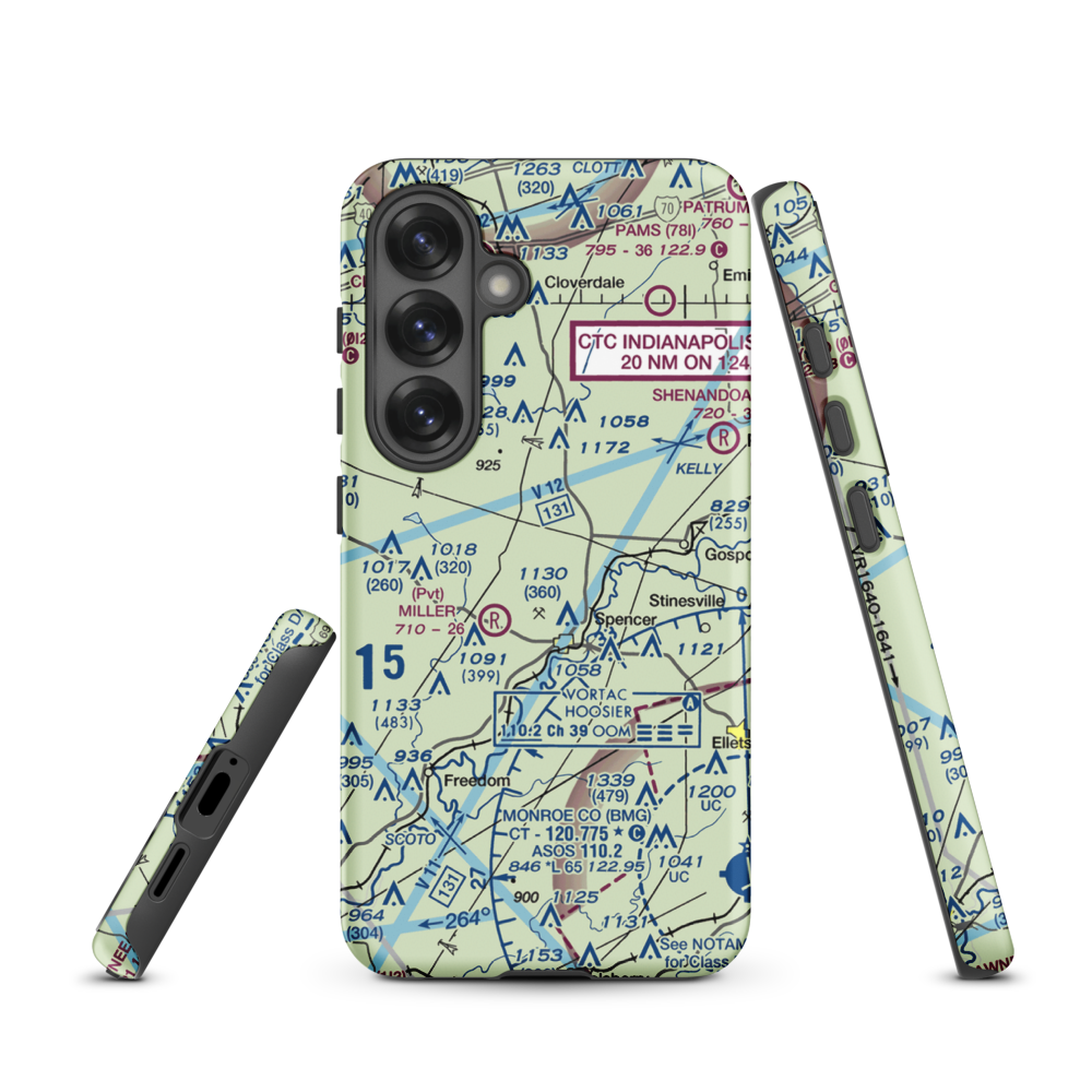 Timber Trails Airport (II25) VFR Sectional Samsung Phone Case Samsung Galaxy S25 model shown