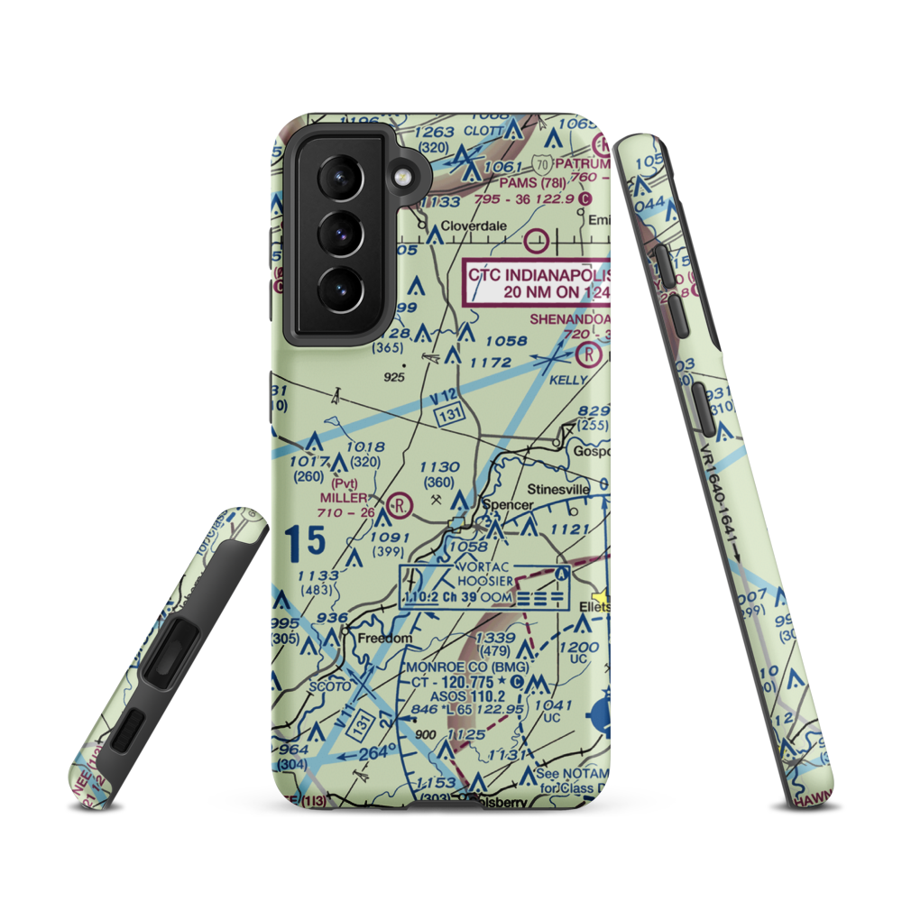 Timber Trails Airport (II25) VFR Sectional Samsung Phone Case Samsung Galaxy S21 model shown